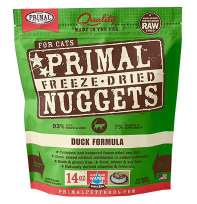 Primal's Raw Freeze-Dried Feline Duck Formula, front