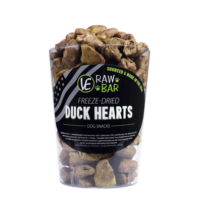 Vital Essentials Freeze-Dried Duck Hearts Treats for Dogs, package