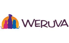Weruva is a line of all-natural, luxury pet food designed for your pets, made with high-quality ingredients including up to 80% animal-based proteins. Logo.