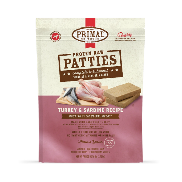 Primal Frozen Canine Turkey and Sardine Formula