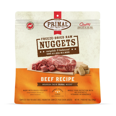 Primal Raw Freeze Dried Beef Formula Food for Dogs