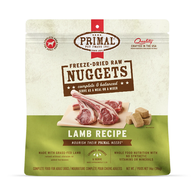 Primal Raw Freeze Dried Canine Lamb Formula Food for Dogs