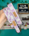Lavender Checkered Dog Collar, Pet Accessory, K and M Purple