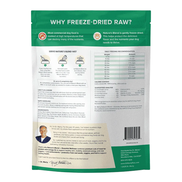 Dr Marty's Freeze Dried Raw Dog Food Essential Wellness