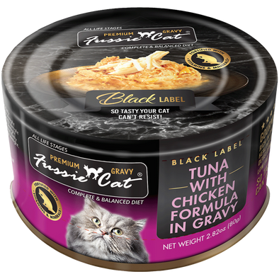 Fussie Cat Black Label In Gravy Cat Cans