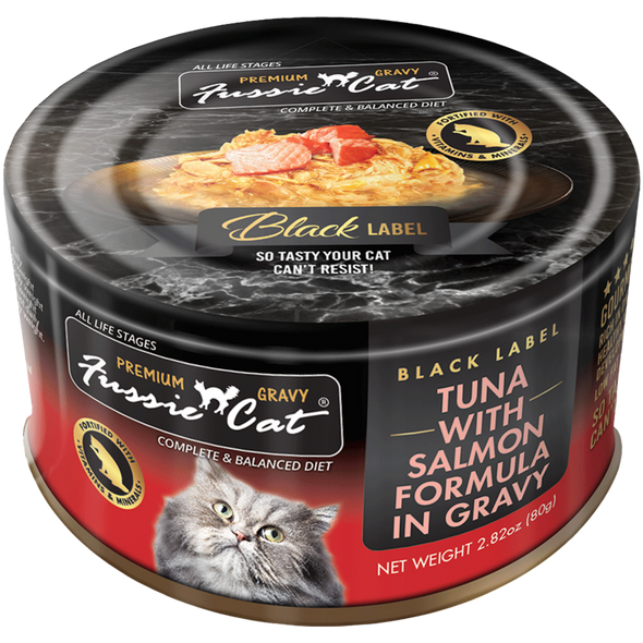 Fussie Cat Black Label In Gravy Cat Cans