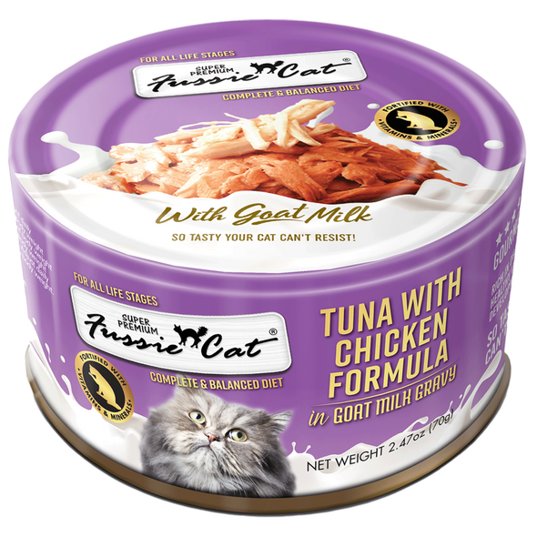 Fussie Cat Tuna Cans with Goat's Milk