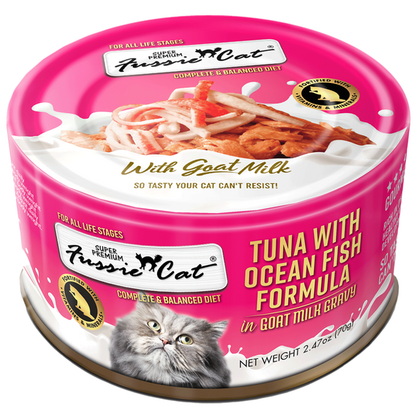 Fussie Cat Tuna Cans with Goat's Milk