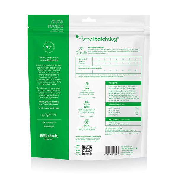 Small Batch Freeze Dried Duck Dog Food