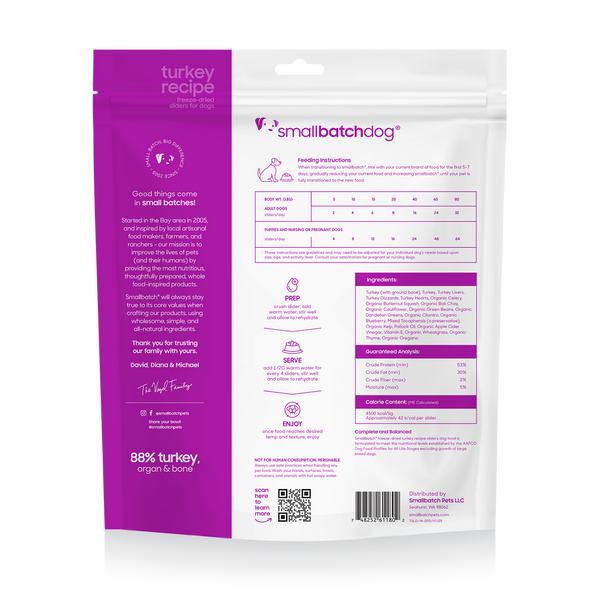 Small Batch Freeze Dried Turkey Dog Food