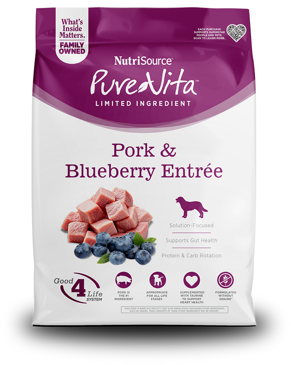 Pure Vita Grain Free Pork and Blueberry Dog Food