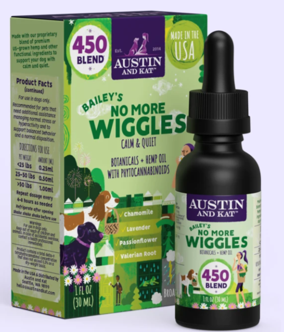 Austin & Kat No More Wiggles Calm & Quiet Hemp Oil 450 Blend