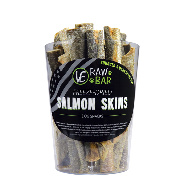 Vital Essentials Freeze-Dried Salmon Skins Dog Treats, package front