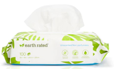 Earth Rated Unscented Dog Wipes -- 100 count
