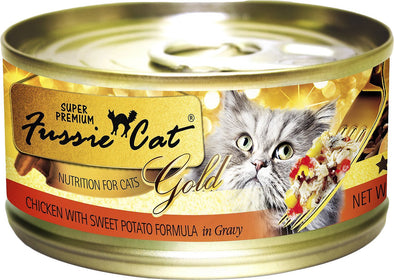 Fussie Cats Chicken With Sweet Potato Formula In Gravy Canned Cat Food, front of can