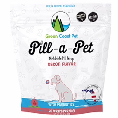 Green Coast Pet Pill-A-Pet Soft Chews for Dogs, front of bag