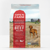 Open Farm Grass-Fed Beef Dry Dog Food, front of bag-red