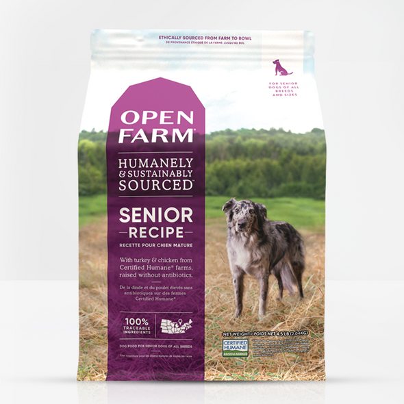 Open Farm Senior Dry Dog Food, front of package