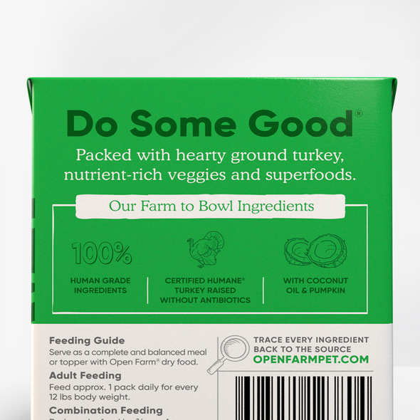 Open Farm Homestead Turkey Rustic Stew for Dogs, back of package