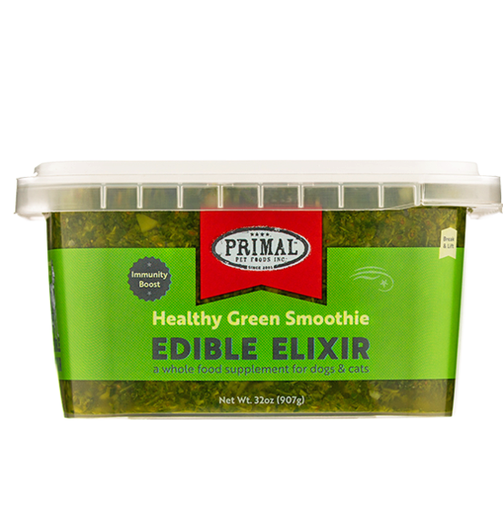 Primal Healthy Green Smoothie Edible Elixirs for Dogs & Cats, 32oz front