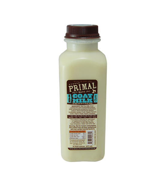 Primal's Raw leGoat Milk for Dogs and Cats, 16oz bottle