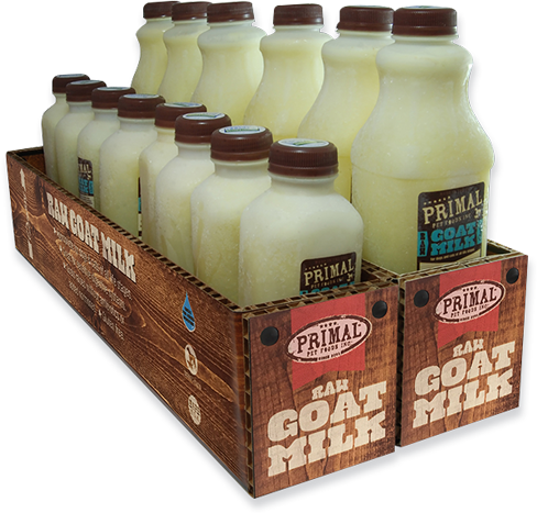 Primal's Raw Goat Milk for Dogs and Cats, in boxes