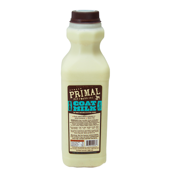 Primal's Raw Goat Milk for Dogs and Cats, 32oz bottle