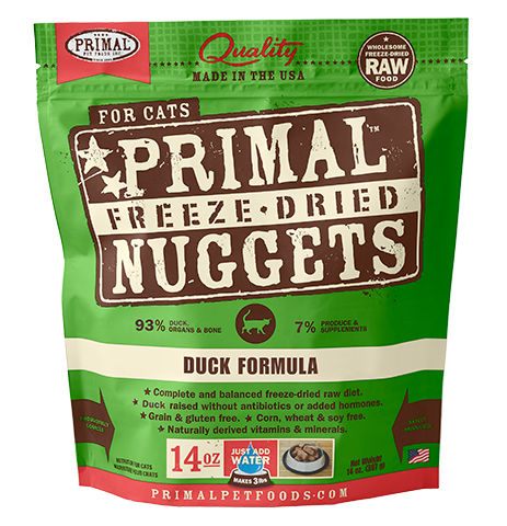 Primal's Raw Freeze-Dried Feline Duck Formula, front