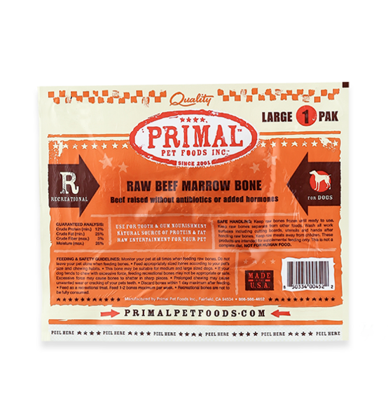 Raw Beef Marrow Recreational Bones for Dogs and Cats, large package