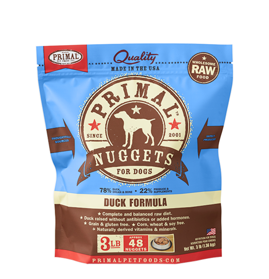 Primal Pet Foods Raw Frozen Canine Duck Nuggets Formula