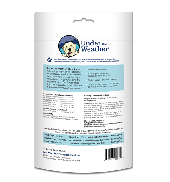 Under the Weather Rice & Chicken Freeze-Dried Dog Food