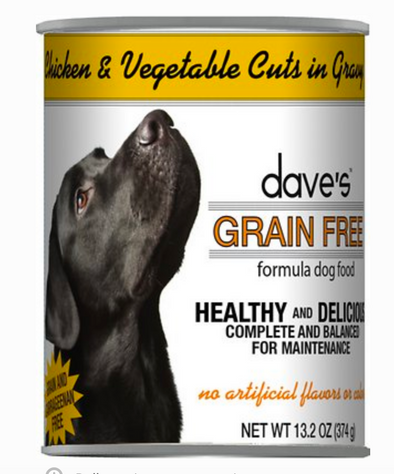 Dave's Grain Free Chicken and Vegetables Canned Food