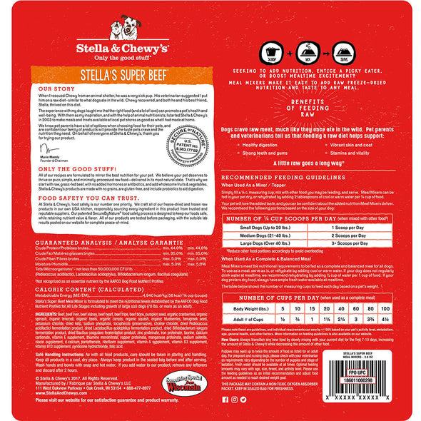 Stella & Chewy's Super Beef Freeze Dried Raw Meal Mixers for Dogs
