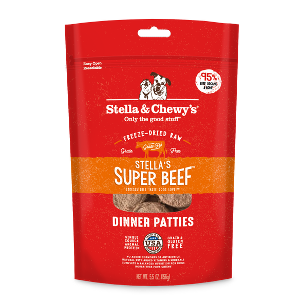 Stella Super Beef Freeze Dried Raw Dinner Patties for Dogs