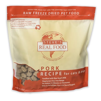 Steve’s Real Food Pork Freeze Dried Dog Food Diet, front of bag