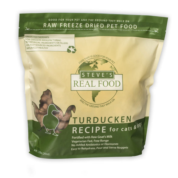 Steve’s Real Food Turducken Freeze Dried Dog Diet, front of bag