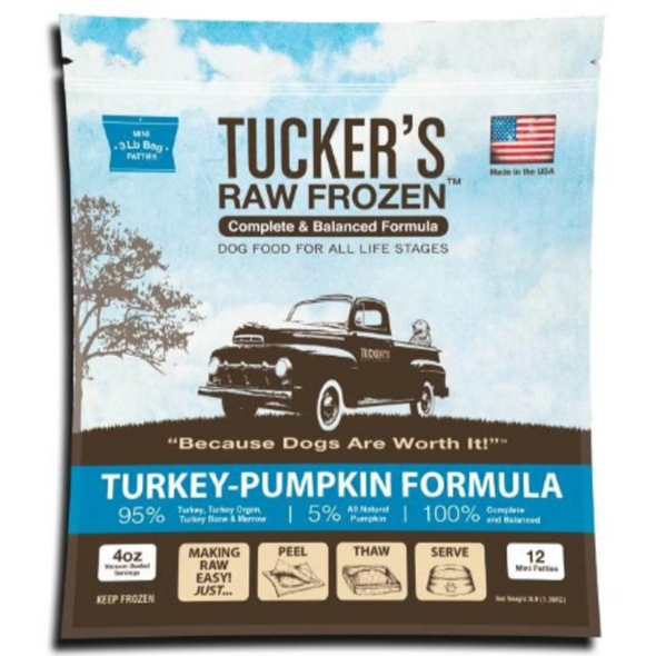 Turkey-Pumpkin Complete and Balanced Raw Diets for Dogs, front of package