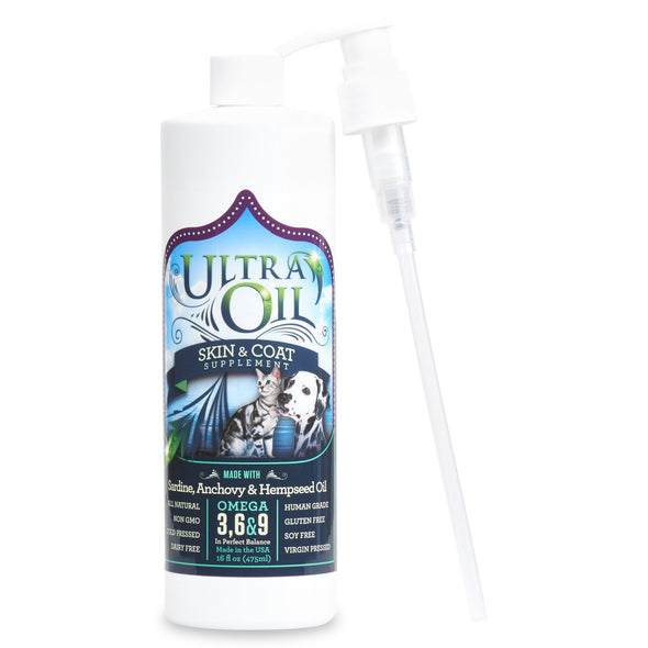 Ultra Oil Skin & Coat Supplement For Dogs and Cats, available at Barking Dog Bakery and Feed, front