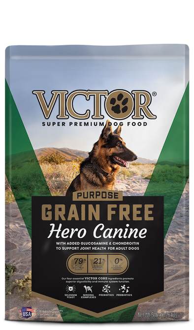 VICTOR Grain Free Hero Canine Dry Food, front of package
